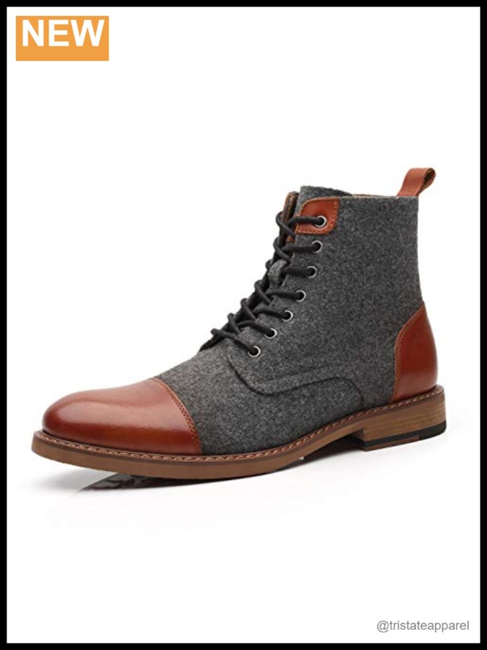 Leather Lace-Up Winter Boots Men Memory Foam Comfort Waterproof